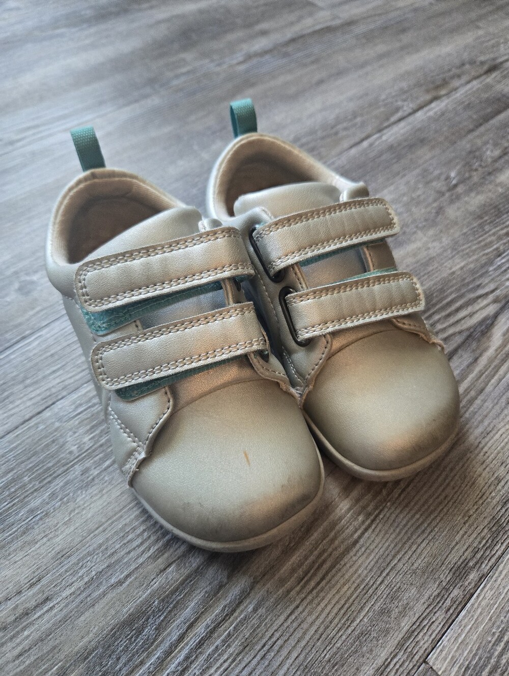 Ten Little Silver Kids Velcro Shoes Sneakers